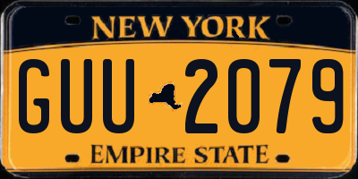 NY license plate GUU2079