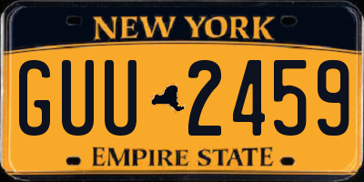 NY license plate GUU2459