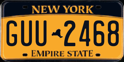 NY license plate GUU2468