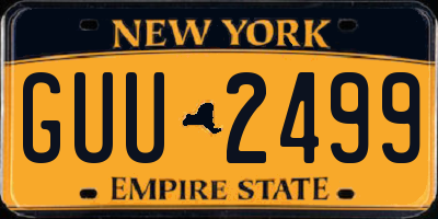 NY license plate GUU2499