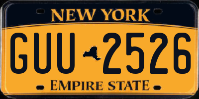 NY license plate GUU2526
