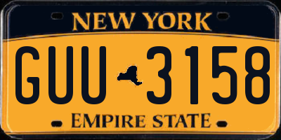 NY license plate GUU3158