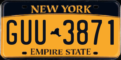 NY license plate GUU3871