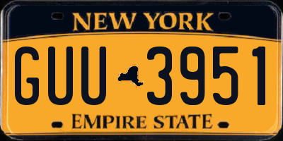NY license plate GUU3951