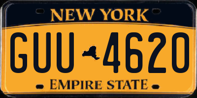 NY license plate GUU4620
