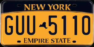 NY license plate GUU5110