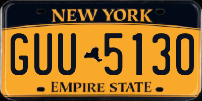 NY license plate GUU5130