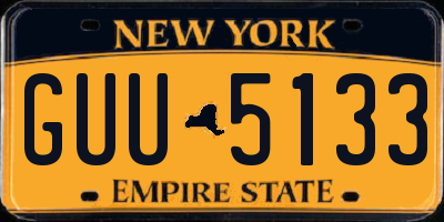NY license plate GUU5133