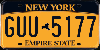 NY license plate GUU5177
