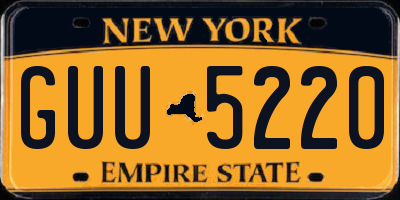 NY license plate GUU5220