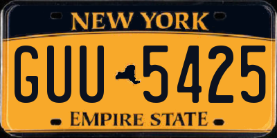 NY license plate GUU5425