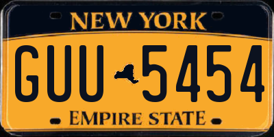 NY license plate GUU5454