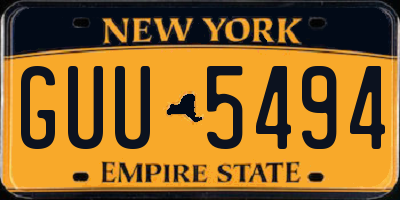 NY license plate GUU5494