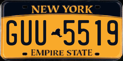 NY license plate GUU5519