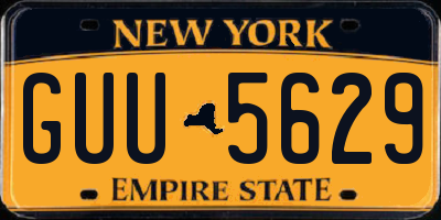 NY license plate GUU5629