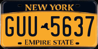 NY license plate GUU5637