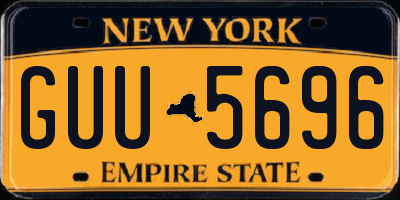 NY license plate GUU5696