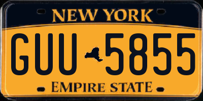 NY license plate GUU5855