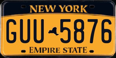 NY license plate GUU5876