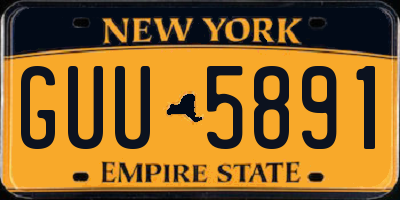 NY license plate GUU5891