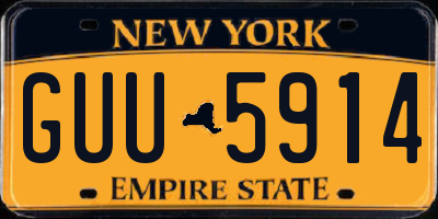 NY license plate GUU5914