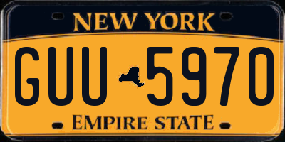 NY license plate GUU5970