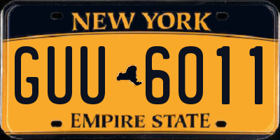 NY license plate GUU6011