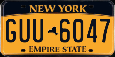 NY license plate GUU6047