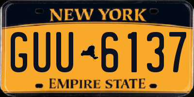NY license plate GUU6137