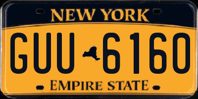 NY license plate GUU6160