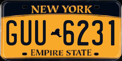 NY license plate GUU6231