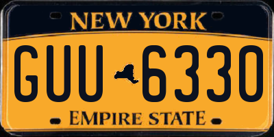 NY license plate GUU6330