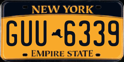 NY license plate GUU6339