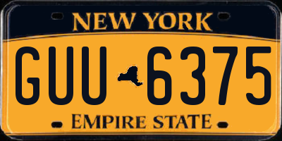 NY license plate GUU6375