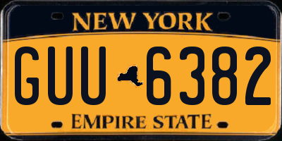 NY license plate GUU6382