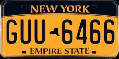 NY license plate GUU6466