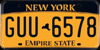 NY license plate GUU6578