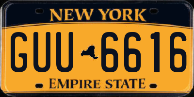 NY license plate GUU6616