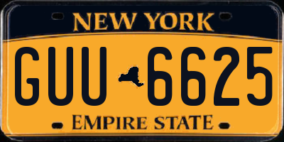 NY license plate GUU6625
