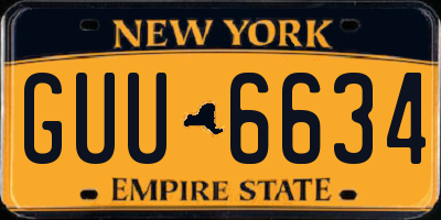 NY license plate GUU6634