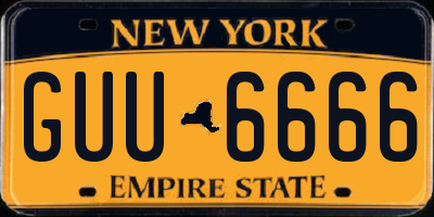 NY license plate GUU6666
