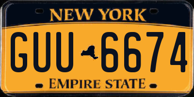 NY license plate GUU6674