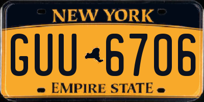 NY license plate GUU6706