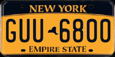 NY license plate GUU6800