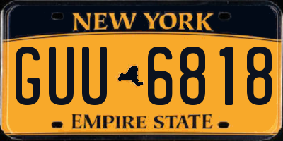 NY license plate GUU6818