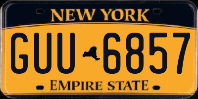 NY license plate GUU6857