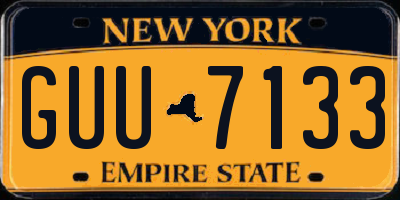 NY license plate GUU7133