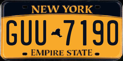 NY license plate GUU7190