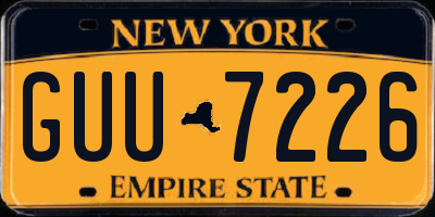 NY license plate GUU7226