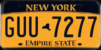 NY license plate GUU7277